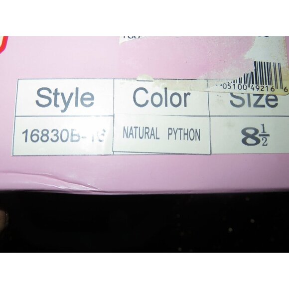 Crown Vintage Natural & Blue Python Embossed Leather Peep toe pumps size 8.5 - Picture 12 of 12